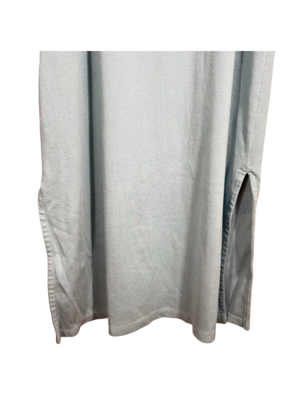 Size L Old Navy Light Blue Ribbed Midi Sleeveless Casual Spring Summer Dress - Picture 5 of 8